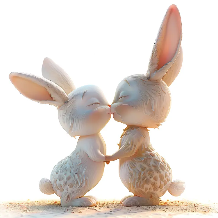 Adorable Kissing Bunnies