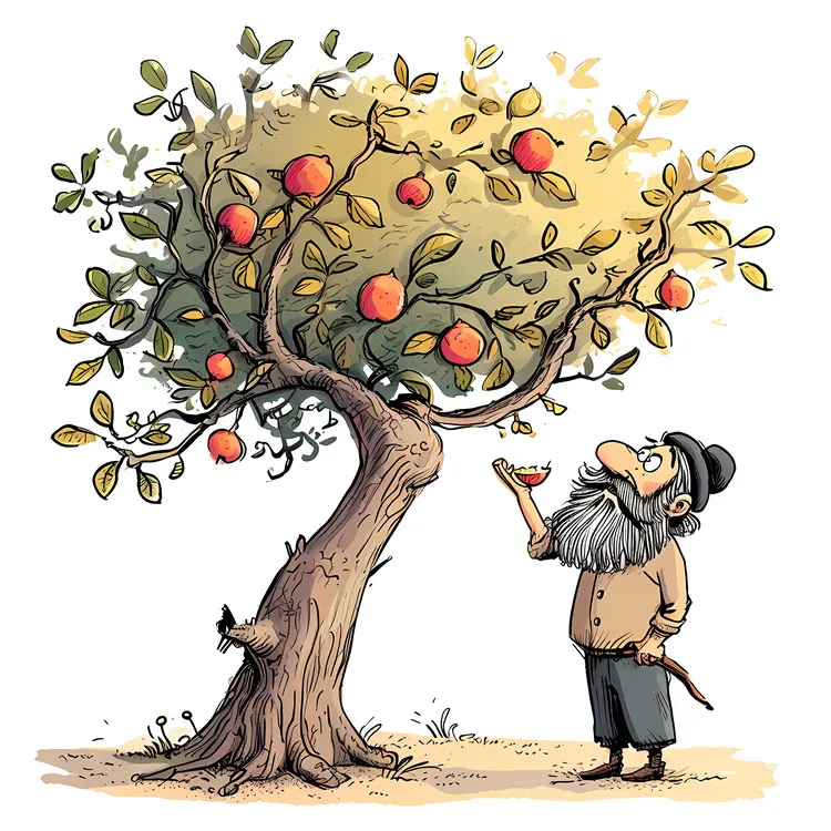 Man Picking Apples from Tree