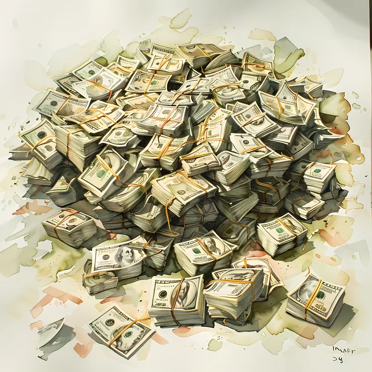 Large Pile of Cash Money