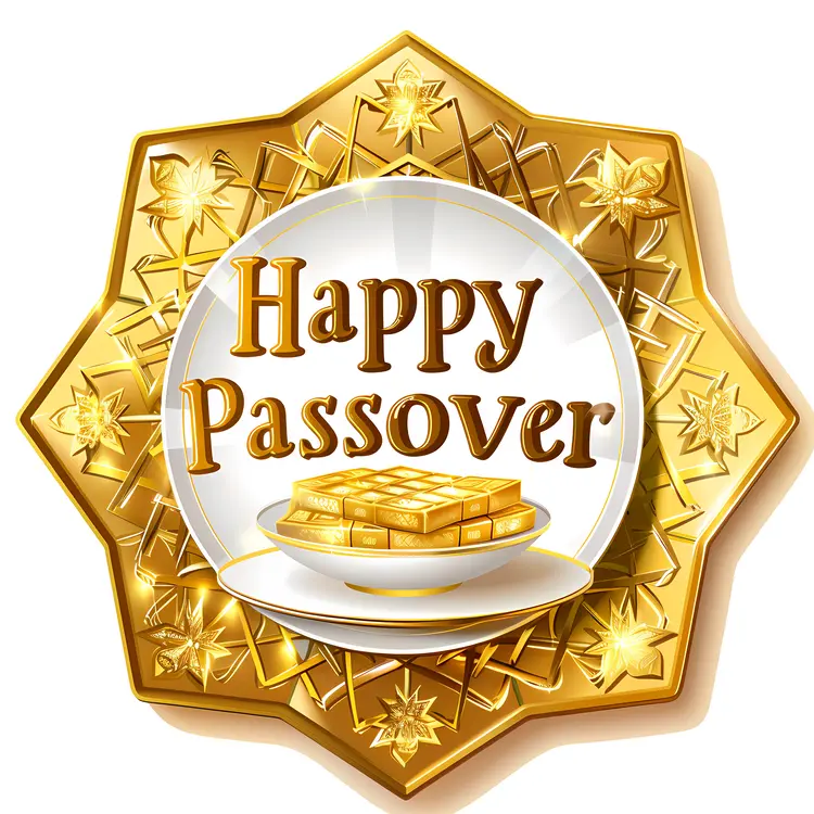Happy Passover Plate with Matzah