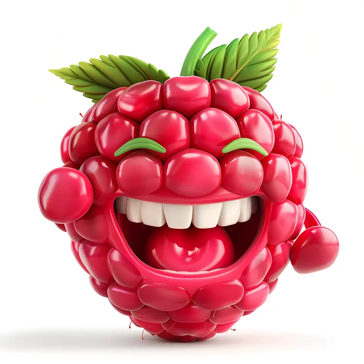 Happy Raspberry Cartoon Character