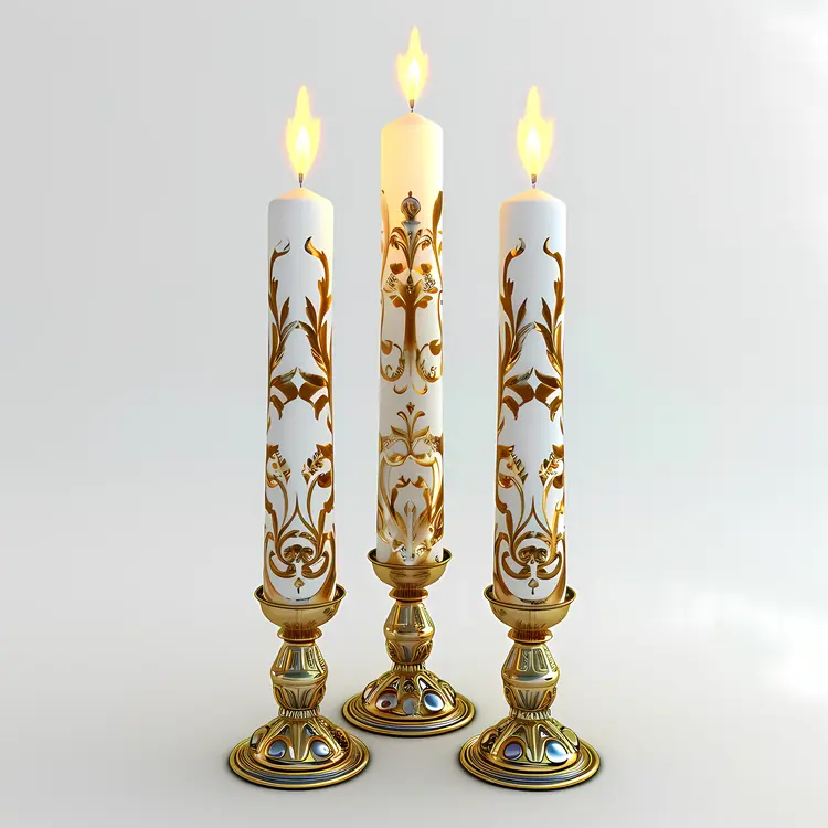 Elegant White Decorative Candles