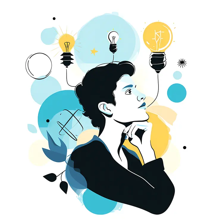 Man with Creative Ideas Illustration