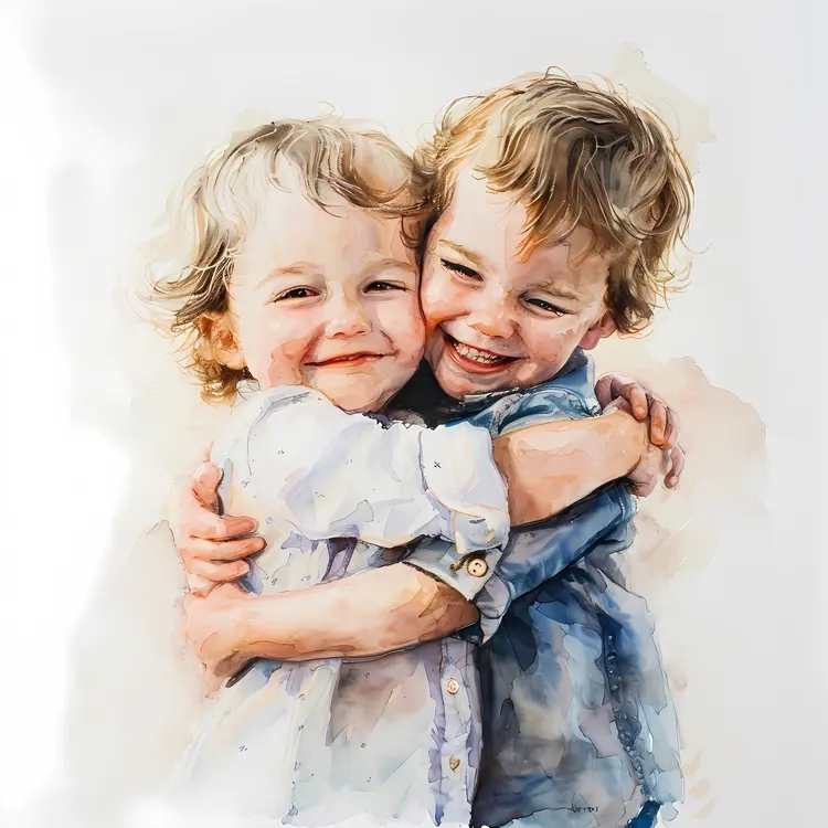Children Hugging
