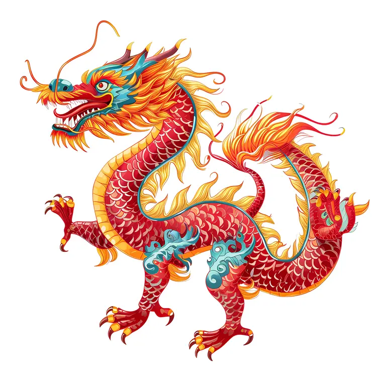 Fiery Red Dragon Illustration