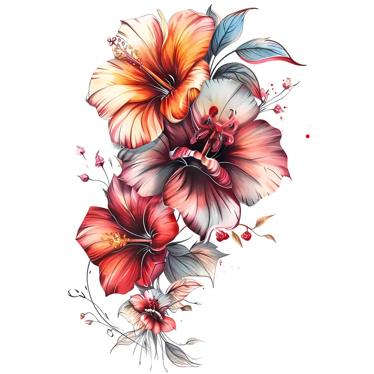 Vibrant Tropical Hibiscus Flowers