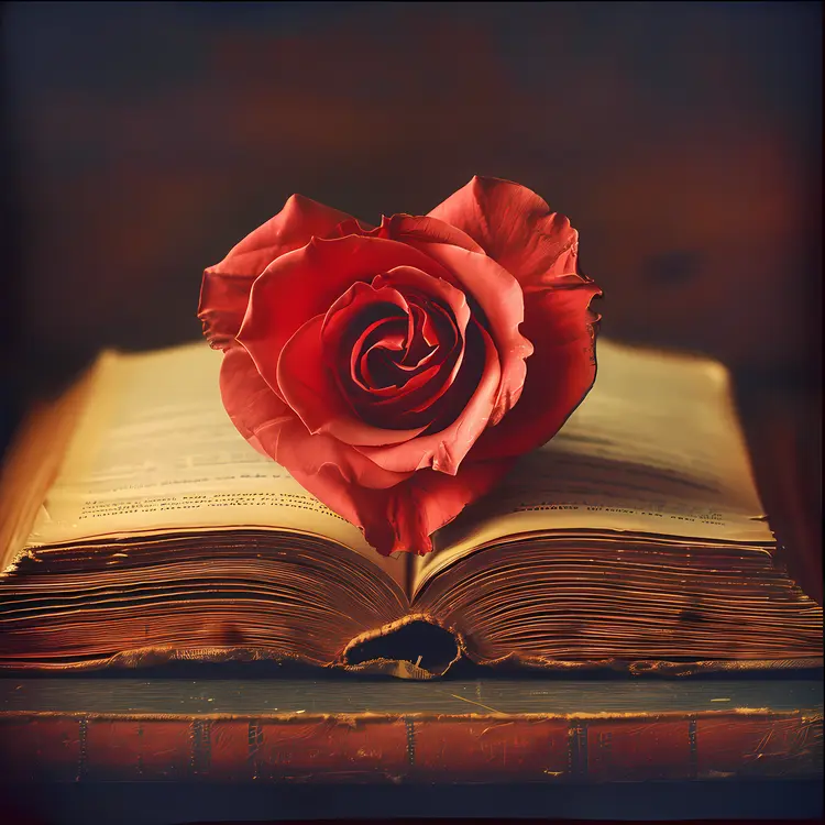 Rose on Old Book