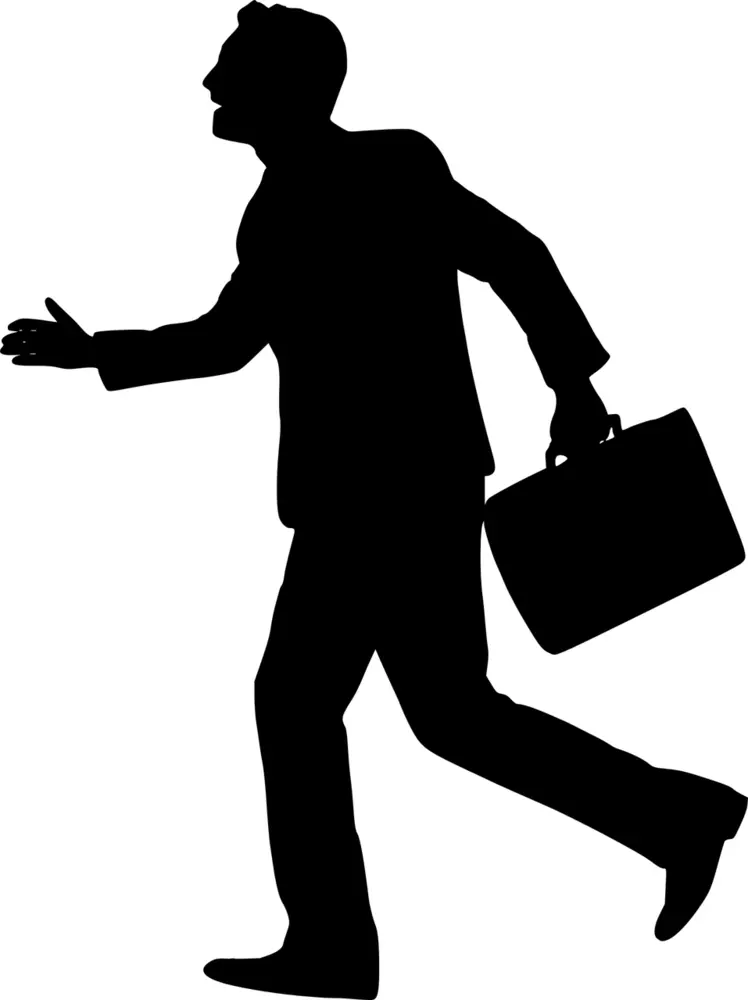 Businessman in a Hurry Silhouette