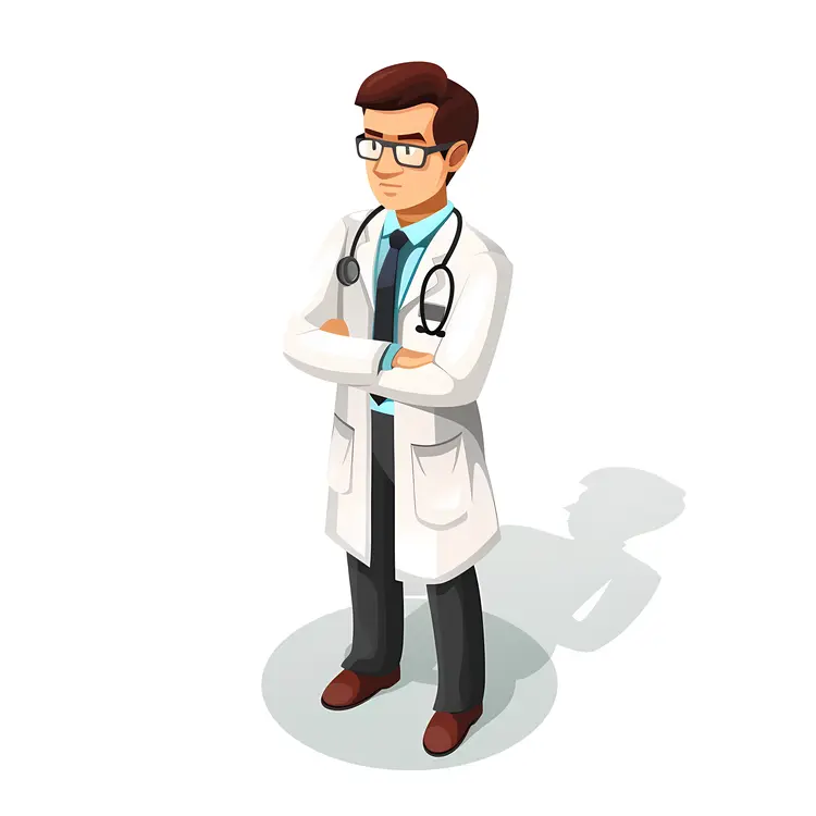 Male Doctor with Stethoscope and Glasses