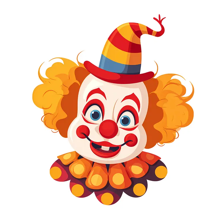 Happy Clown with Yellow Hair and Hat