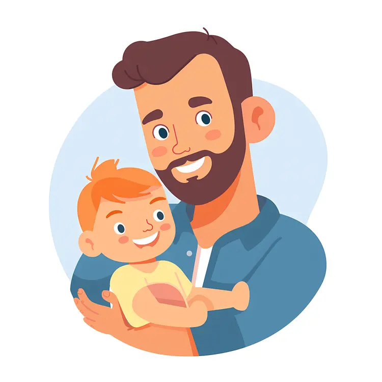 Happy Father and Child Illustration