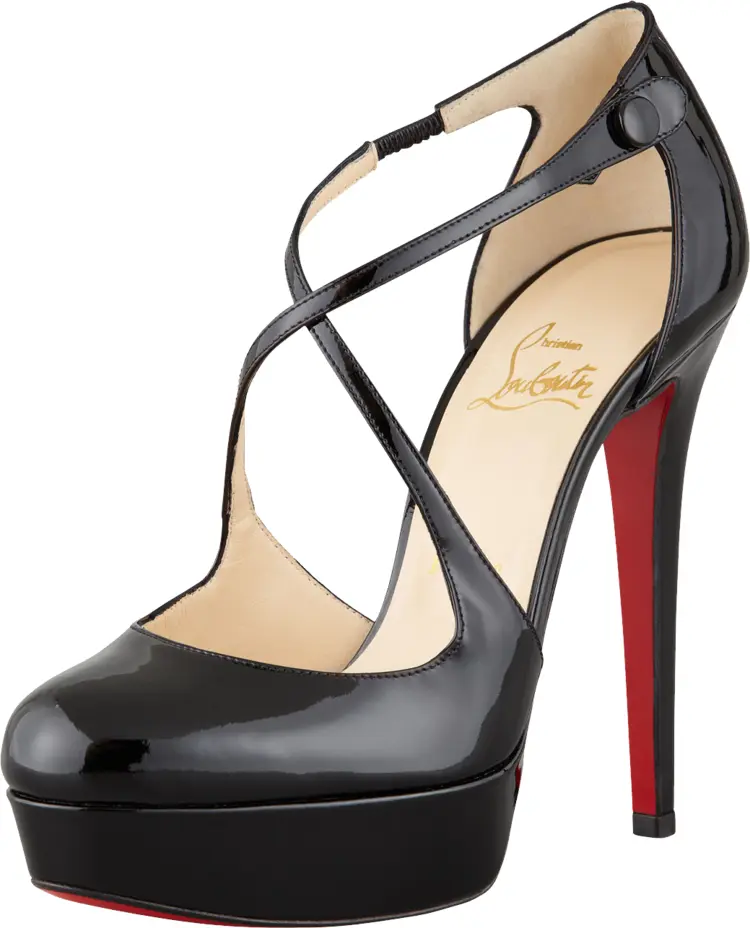 Black Cross-Strap High Heel Shoe