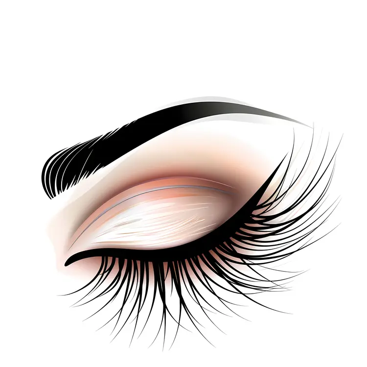 Closed Eye with Long Eyelashes