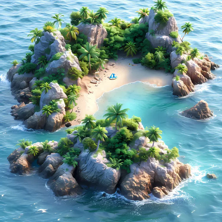 Tropical Island with Clear Water
