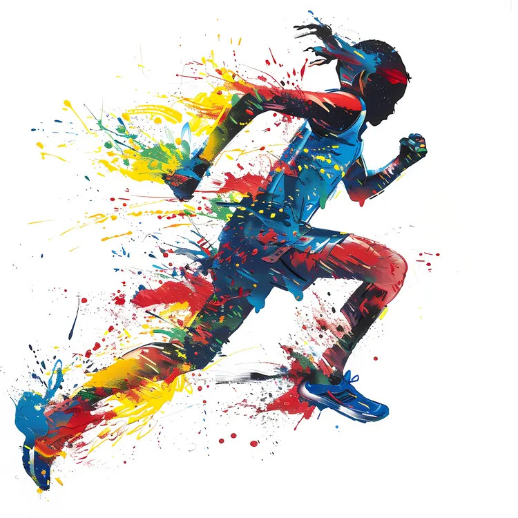 Running Woman Art Illustration