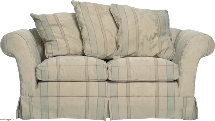 Plaid Sofa with Cushions