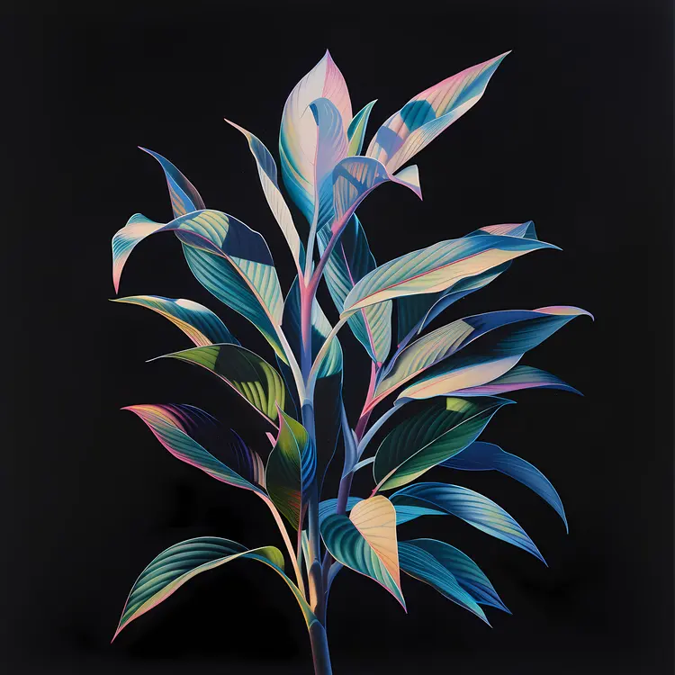 Colorful Abstract Leaves Art
