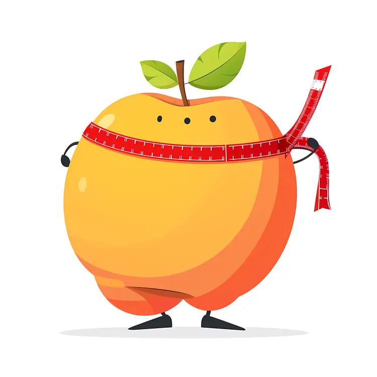 Peach Cartoon with Measuring Tape