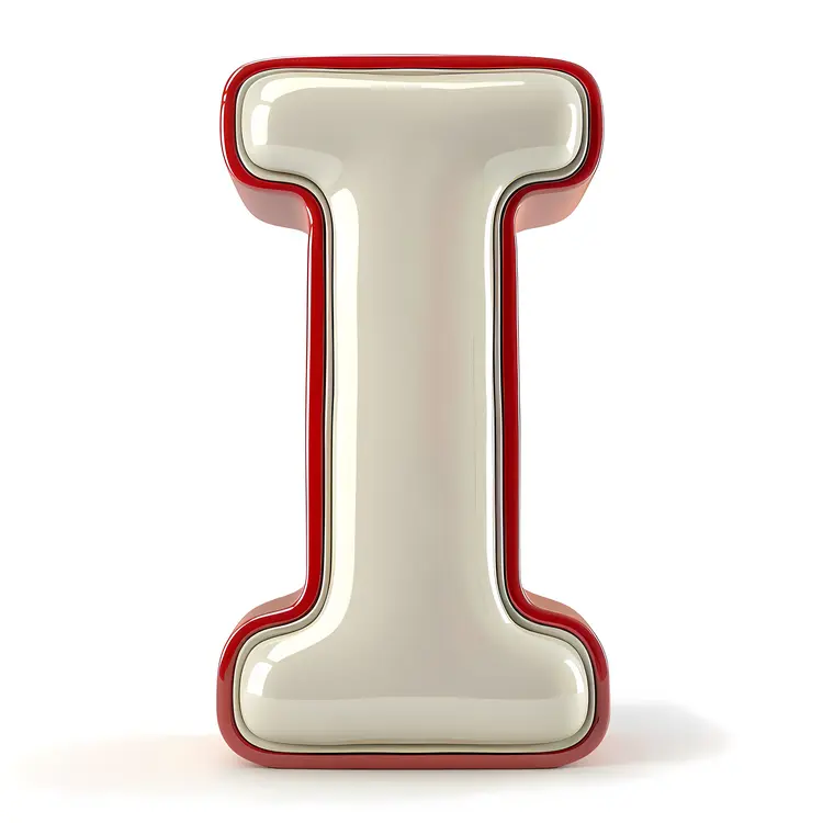 Red and White Letter I