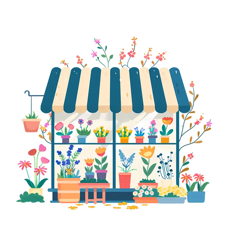 Charming Flower Shop with Various Plants