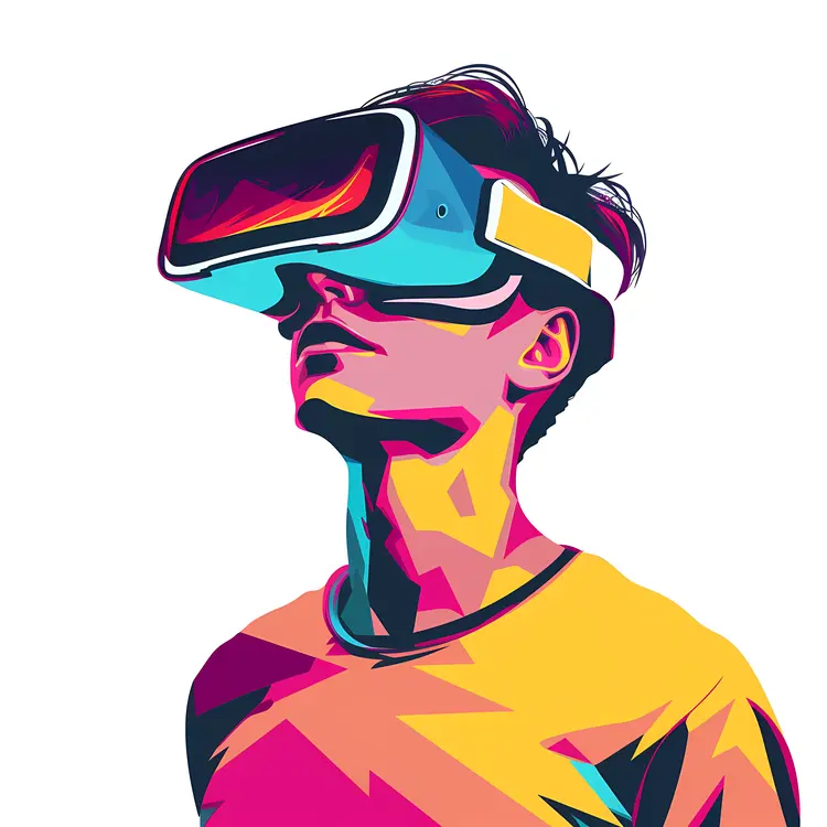 Colorful VR Headset Illustration