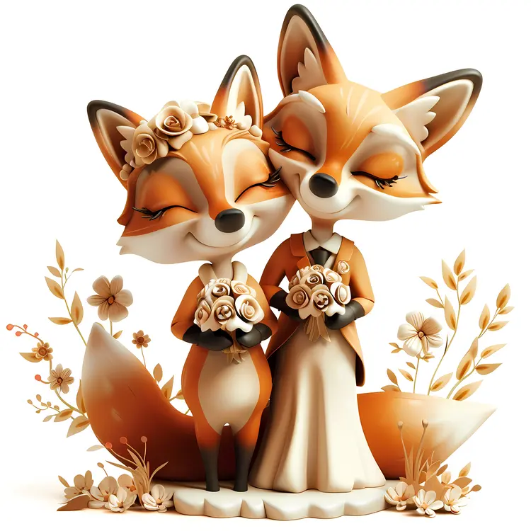 Foxes in Wedding Attire