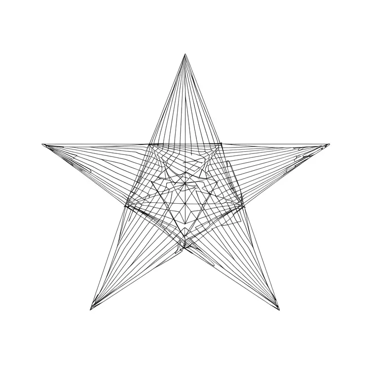 Geometric Wireframe Star
