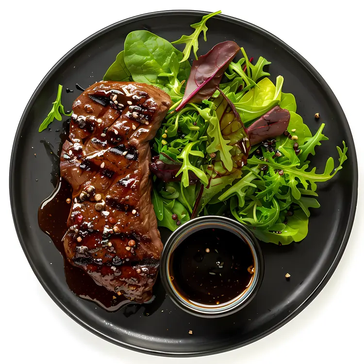 Grilled Steak with Fresh Salad