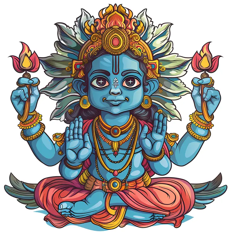 Divine Hindu Deity Illustration