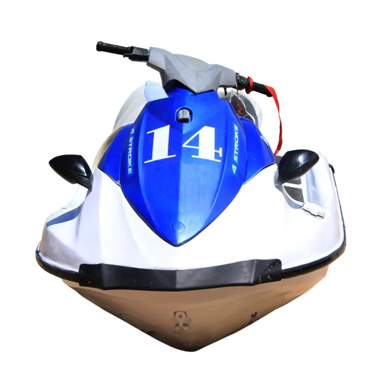Blue and White Jet Ski with Number 14