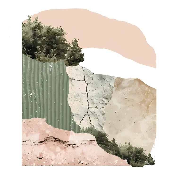 Abstract Landscape with Grass and Desert