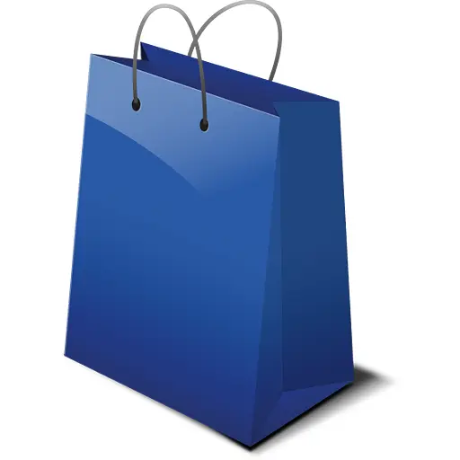 Blue Glossy Shopping Bag