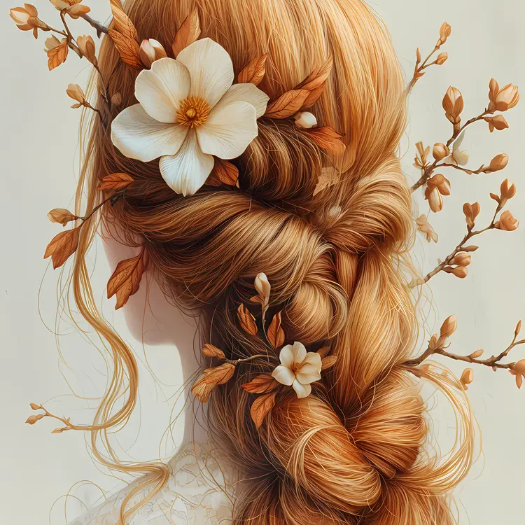 Elegant Girl with Floral Hair Accessories