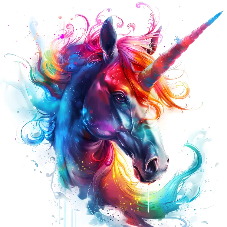 Colorful Unicorn Head