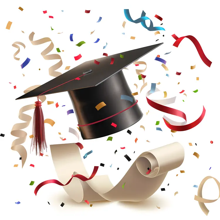 Graduation Cap with Festive Confetti