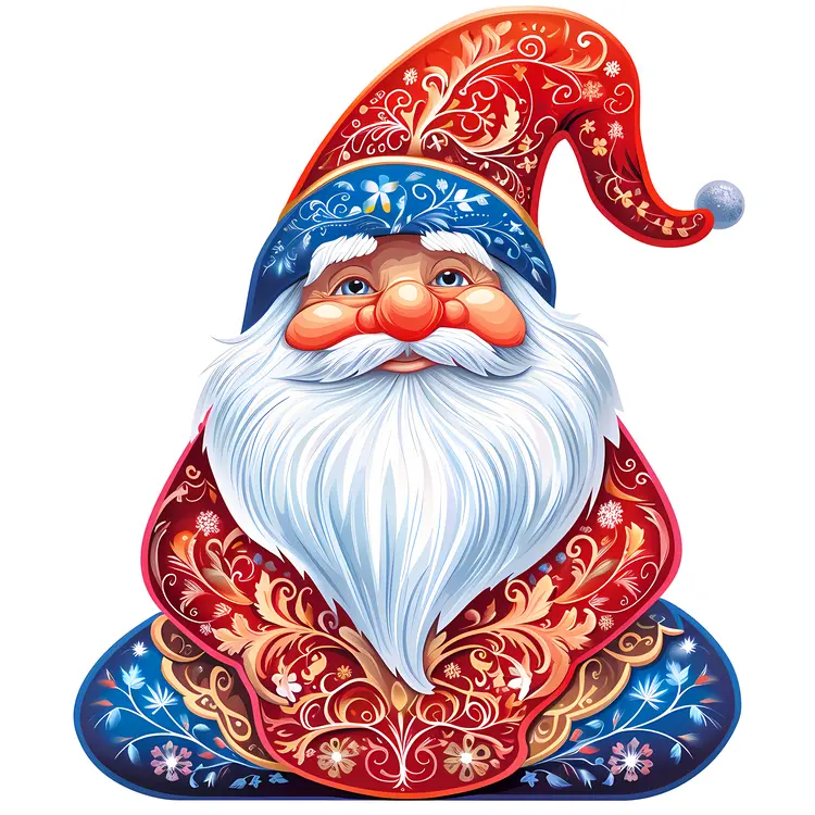 Colorful Santa Claus in Festive Attire