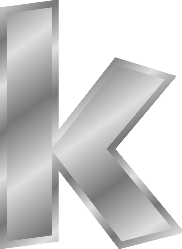 Shiny Silver Letter K