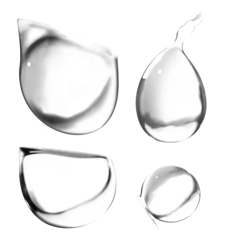 Clear Water Droplets and Bubbles