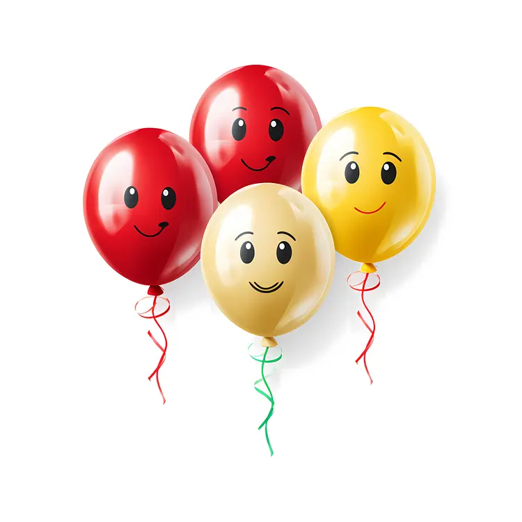 Red and Yellow Smiling Balloons