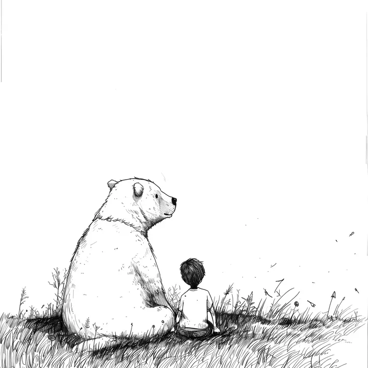 Bear and Child in Nature