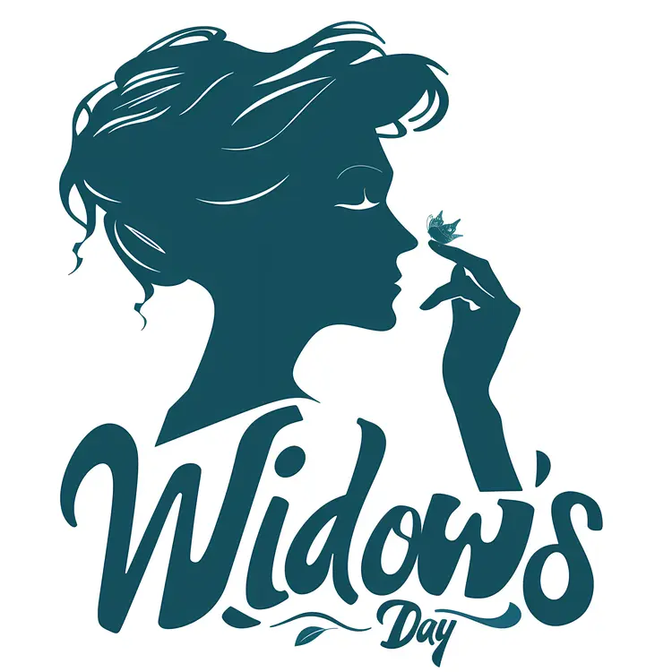 Widow's Day Silhouette with Flower