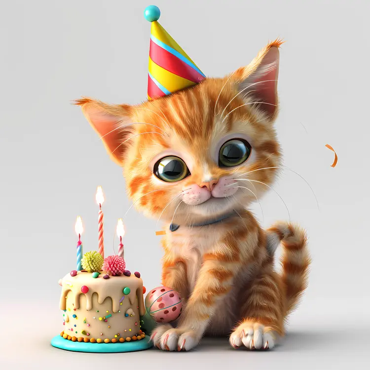 Adorable Kitten Birthday Celebration