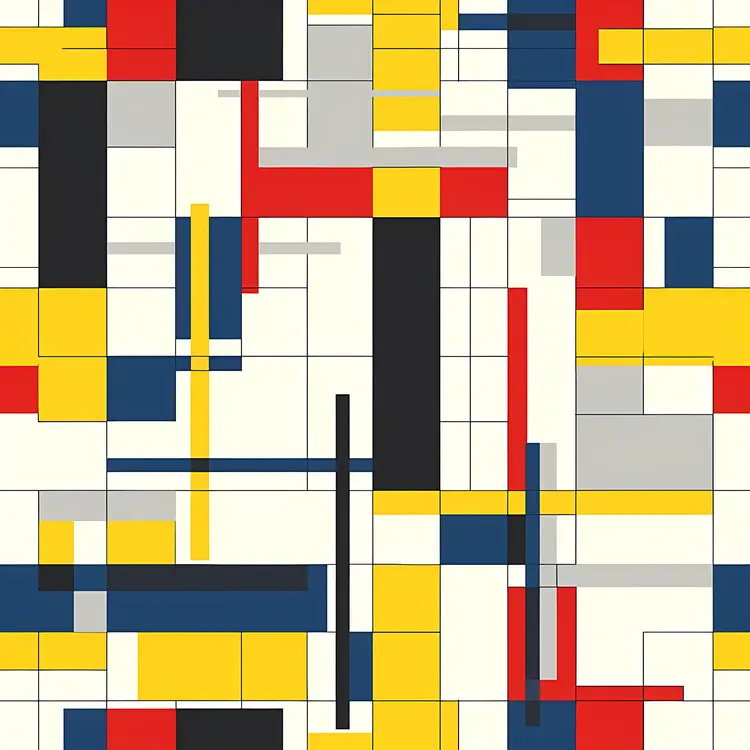 Abstract Art with Yellow and Red Rectangles