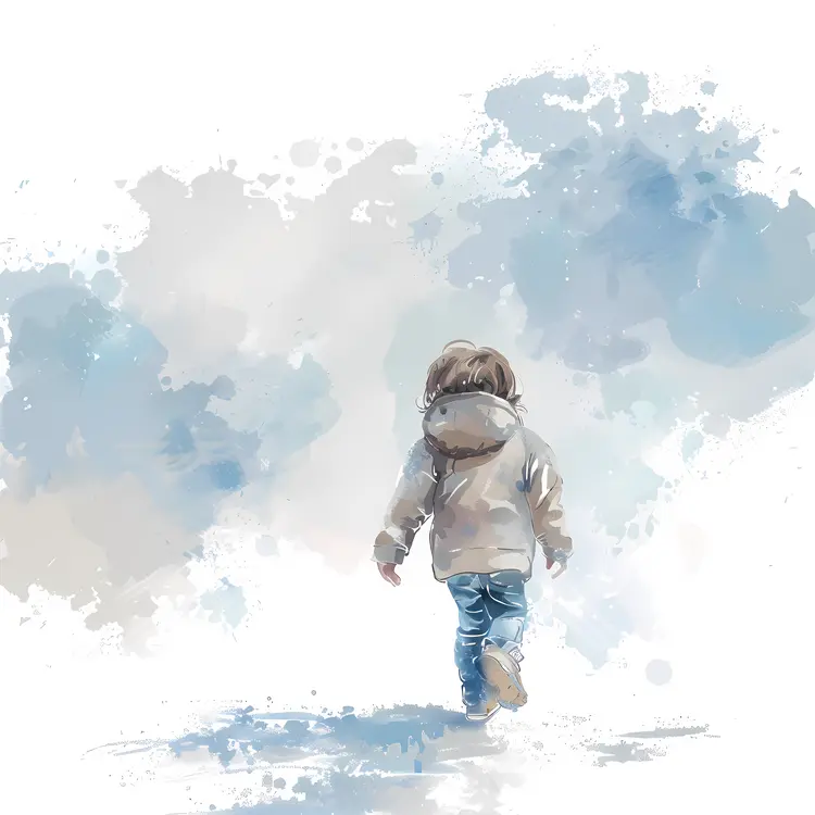 Child Walking in Winter