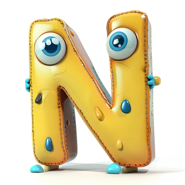 Cute Cartoon Letter N