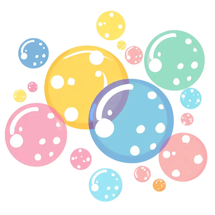 Colorful Pastel Bubbles Illustration