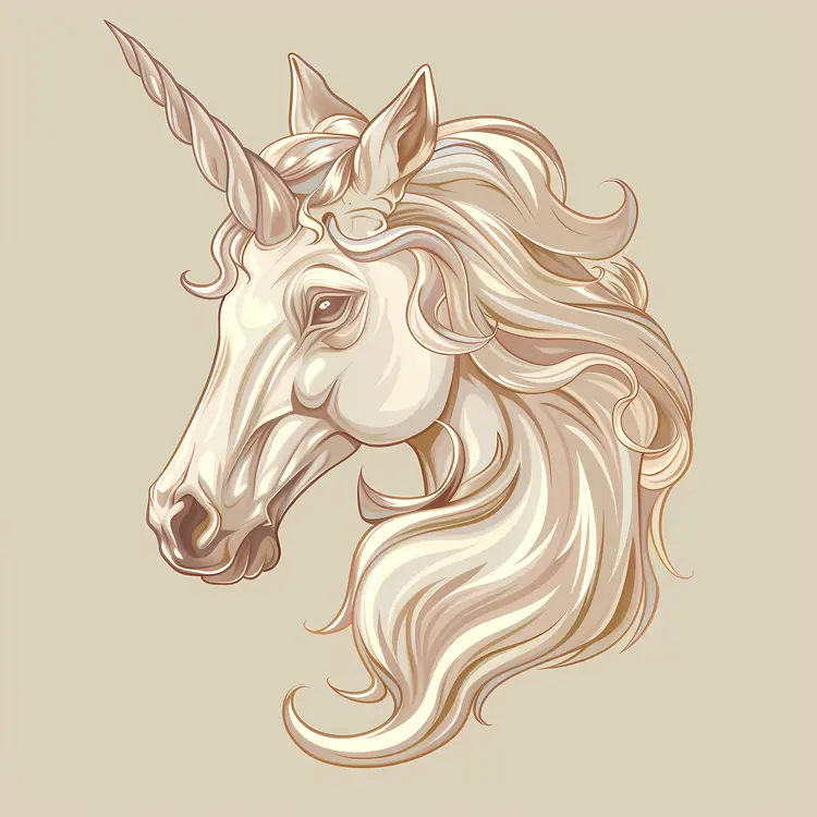 Elegant Unicorn with Flowing Mane