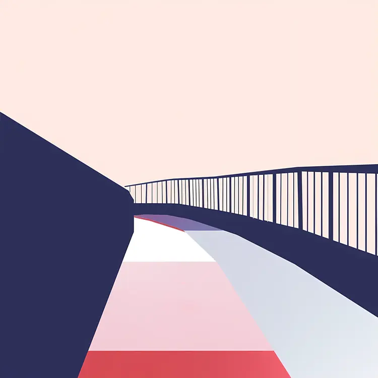 Modern Bridge with Railings