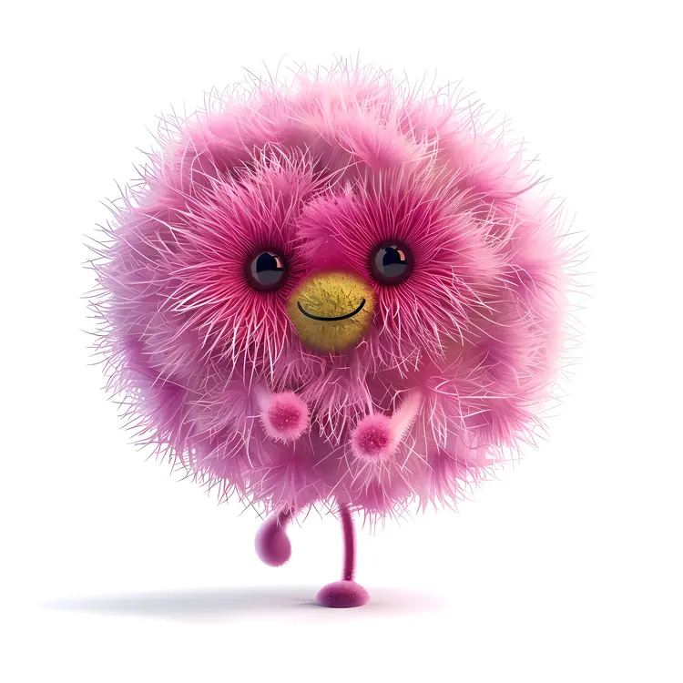 Cute Pink Fluffy Creature