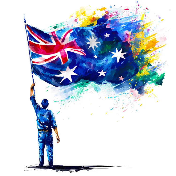 Person Holding Australian Flag